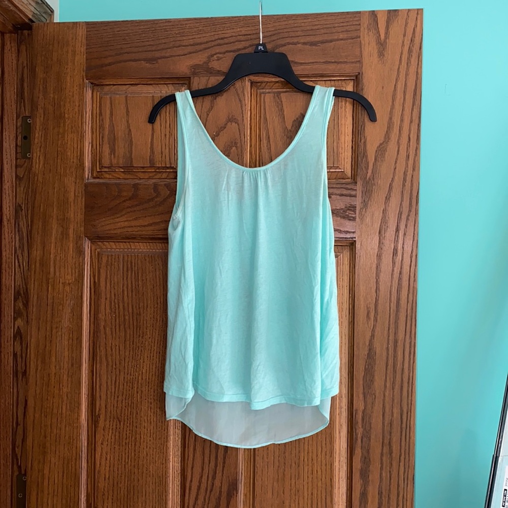 Express Flowy Light Blue Tank Top